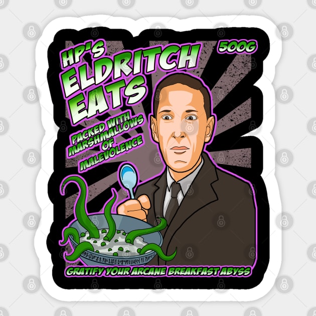 HP Lovecraft Cereal Sticker by Duckfieldsketchbook01
